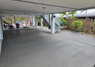 3ft slab extension around pool and repalced the shelld driveway with 3,000 psi high-quality concrete, reinforced with wire.